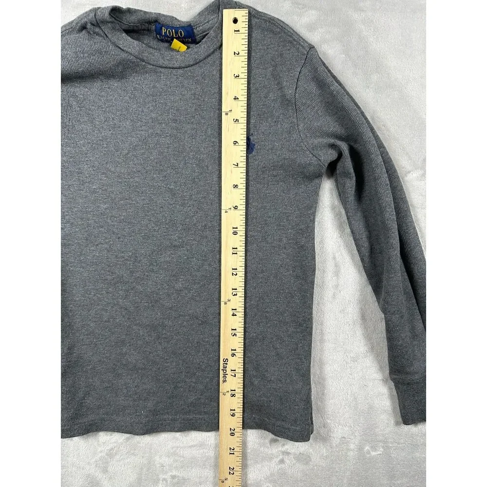 Polo‎ Ralph Lauren Boys Waffle Knit Gray Long Sleeve Sweater (S/8)
